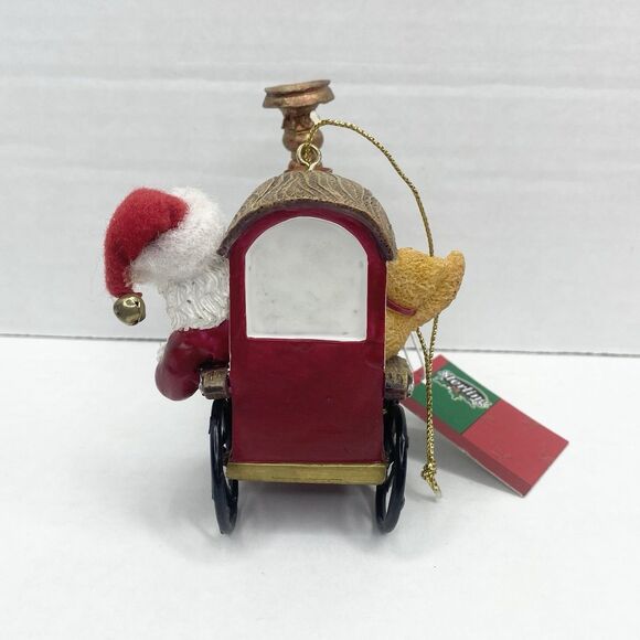Sterling Ornament Santa Claus and Bear On Train Resin Heavy-weight - Picture 6 of 10